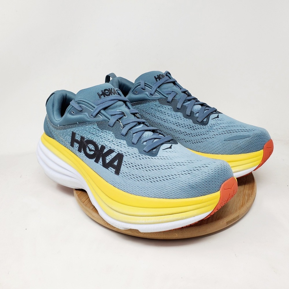 Hoka One One Bondi 8 Running Shoes Mens 9.5 D Lace Up Comfort Gym Sneaker - Picture 2 of 14